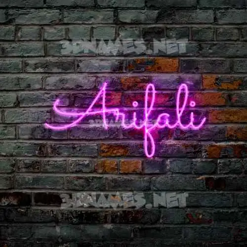 arifali in Pink Neon style - 3D name wallpaper