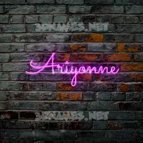 ariyonne in Pink Neon style - 3D name wallpaper
