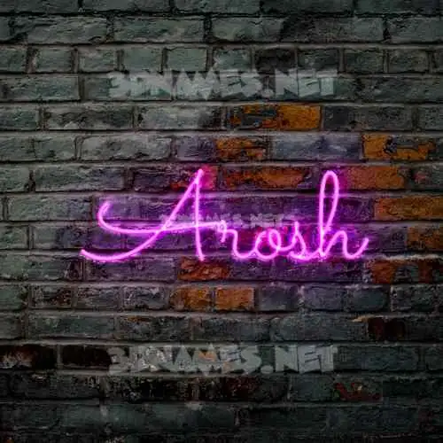 arosh in Pink Neon style - 3D name wallpaper