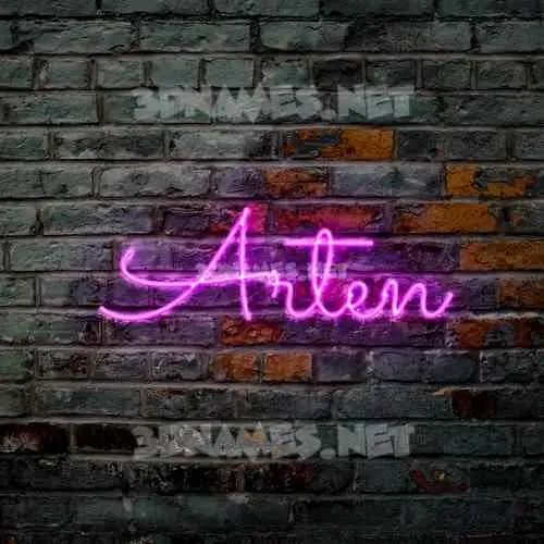 arten in Pink Neon style - 3D name wallpaper