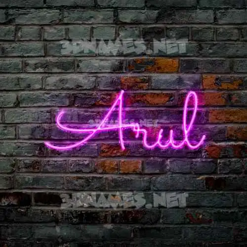 arul in Pink Neon style - 3D name wallpaper