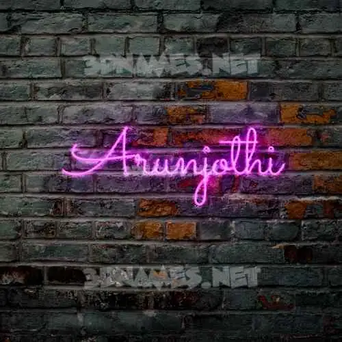 arunjothi in Pink Neon style - 3D name wallpaper