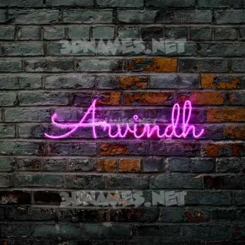 arvindh in Pink Neon style - 3D name wallpaper