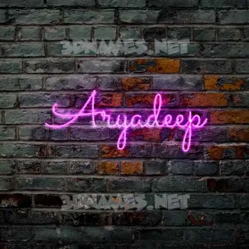 aryadeep in Pink Neon style - 3D name wallpaper
