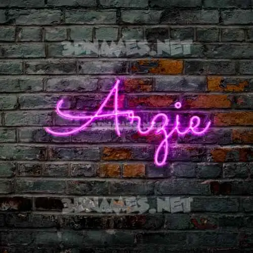 arzie in Pink Neon style - 3D name wallpaper