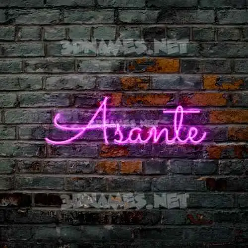 asante in Pink Neon style - 3D name wallpaper