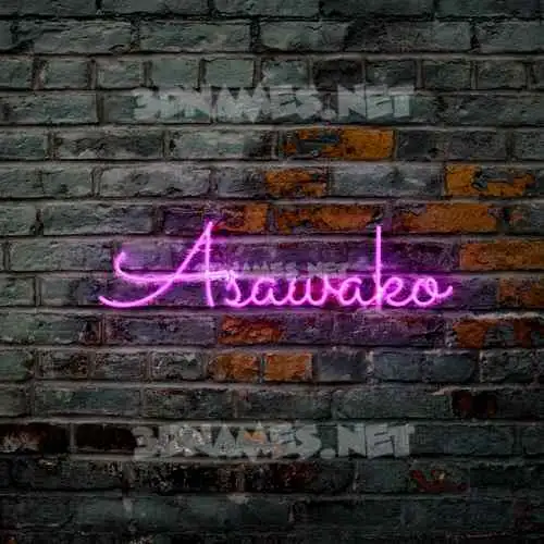 asawako in Pink Neon style - 3D name wallpaper