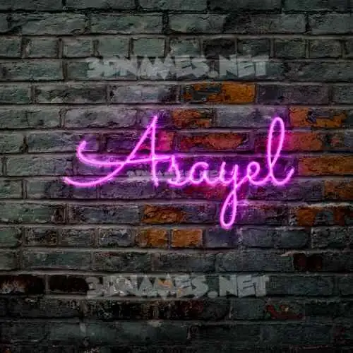 asayel in Pink Neon style - 3D name wallpaper