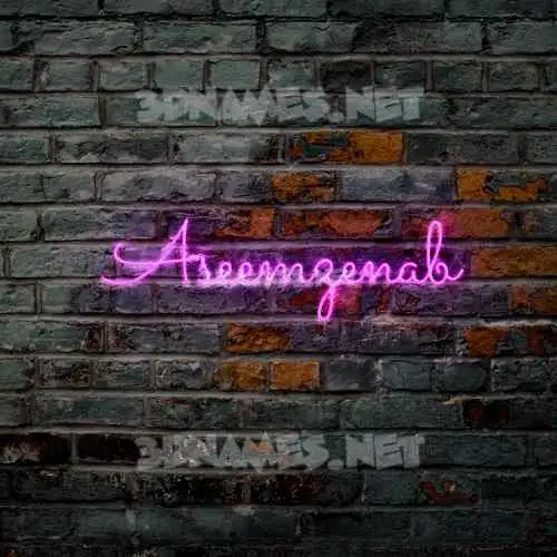 aseemzenab in Pink Neon style - 3D name wallpaper