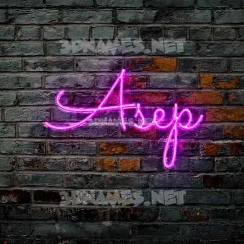asep in Pink Neon style - 3D name wallpaper