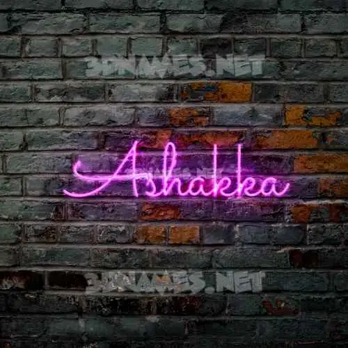 ashakka in Pink Neon style - 3D name wallpaper