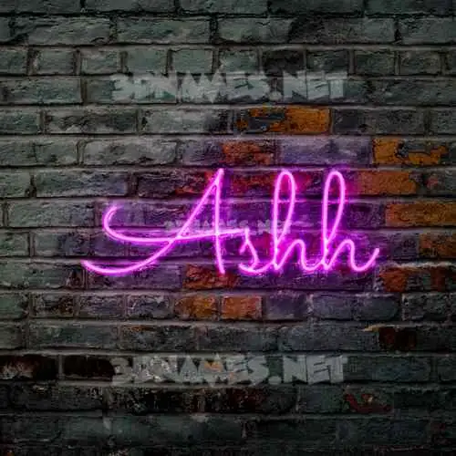 ashh in Pink Neon style - 3D name wallpaper