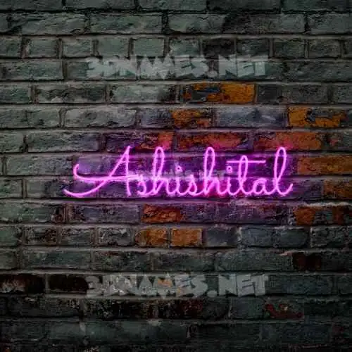 ashishital in Pink Neon style - 3D name wallpaper