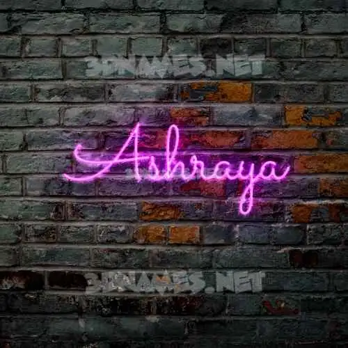 ashraya in Pink Neon style - 3D name wallpaper