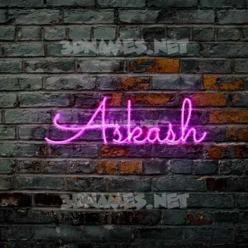 askash in Pink Neon style - 3D name wallpaper