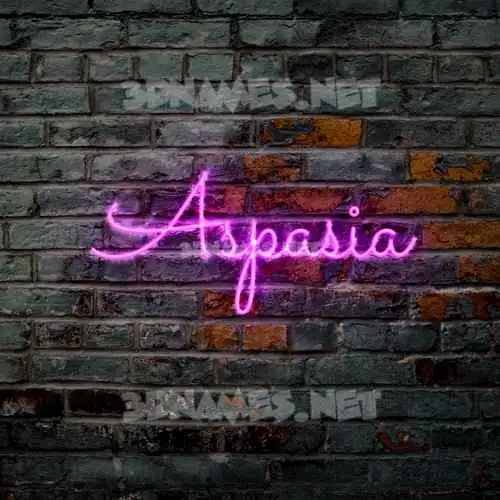 aspasia in Pink Neon style - 3D name wallpaper
