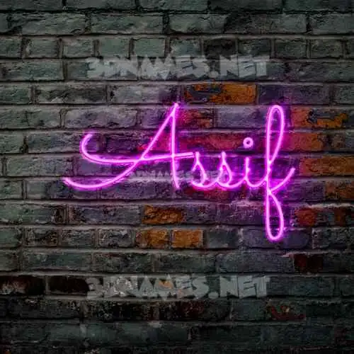 assif in Pink Neon style - 3D name wallpaper