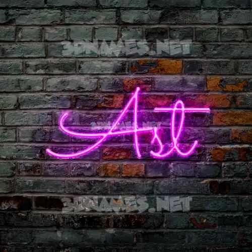 ast in Pink Neon style - 3D name wallpaper
