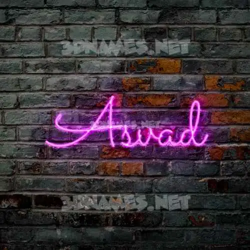 asvad in Pink Neon style - 3D name wallpaper