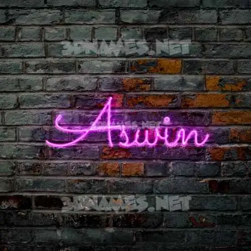 aswin in Pink Neon style - 3D name wallpaper