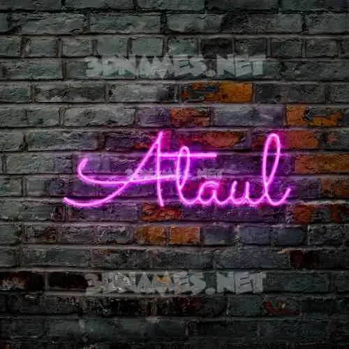 ataul in Pink Neon style - 3D name wallpaper