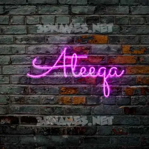 ateeqa in Pink Neon style - 3D name wallpaper