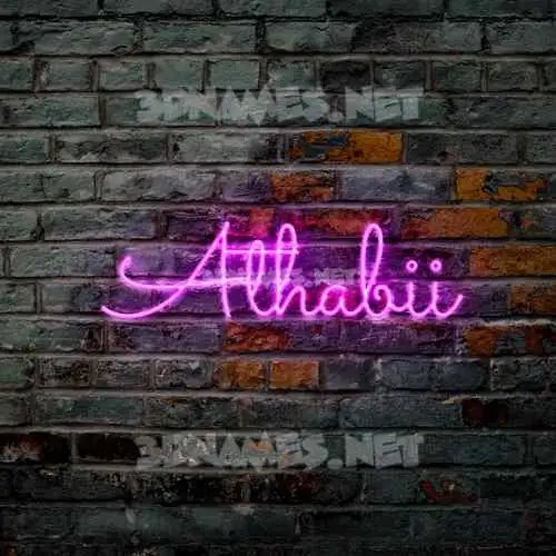 athabii in Pink Neon style - 3D name wallpaper
