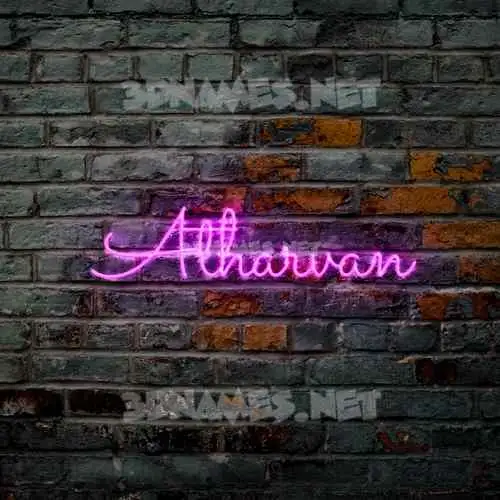 atharvan in Pink Neon style - 3D name wallpaper