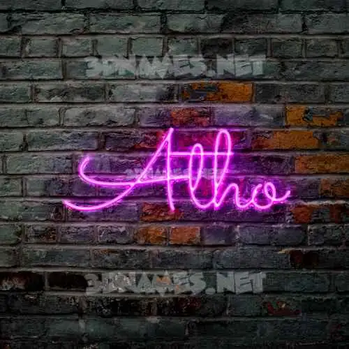 atho in Pink Neon style - 3D name wallpaper