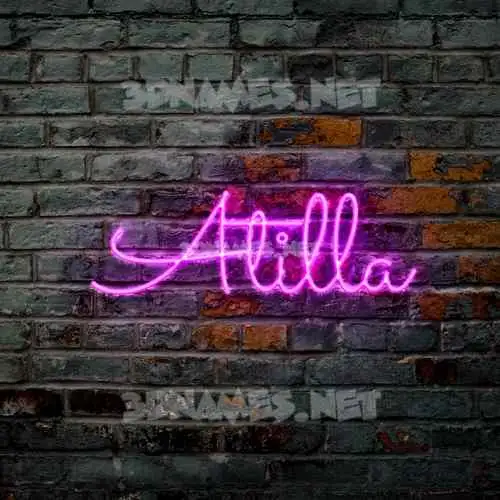 atilla in Pink Neon style - 3D name wallpaper