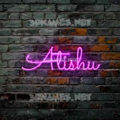 atishu in Pink Neon style - 3D name wallpaper