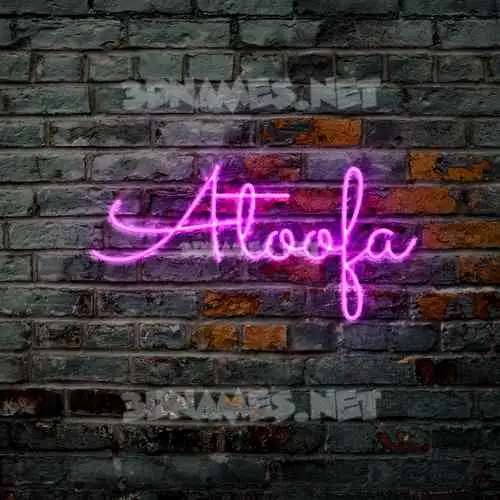 atoofa in Pink Neon style - 3D name wallpaper
