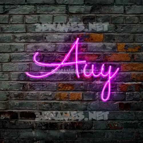auy in Pink Neon style - 3D name wallpaper