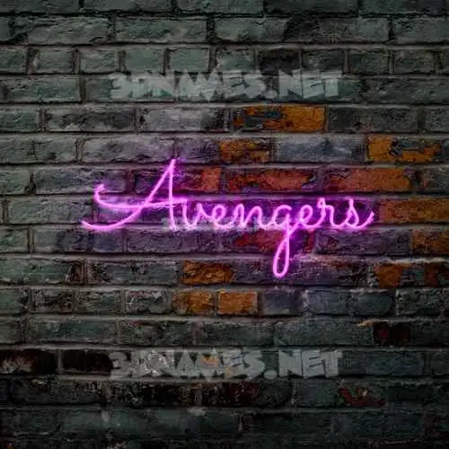 avengers in Pink Neon style - 3D name wallpaper