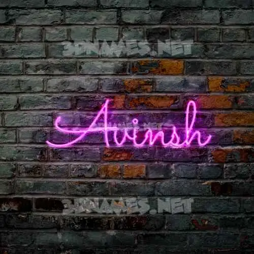 avinsh in Pink Neon style - 3D name wallpaper