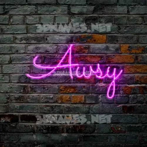 awsy in Pink Neon style - 3D name wallpaper