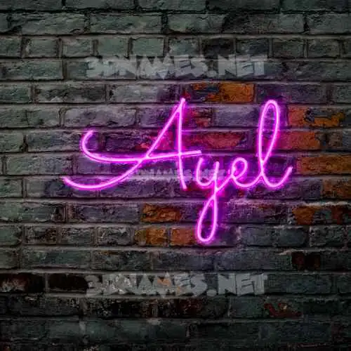 ayel in Pink Neon style - 3D name wallpaper