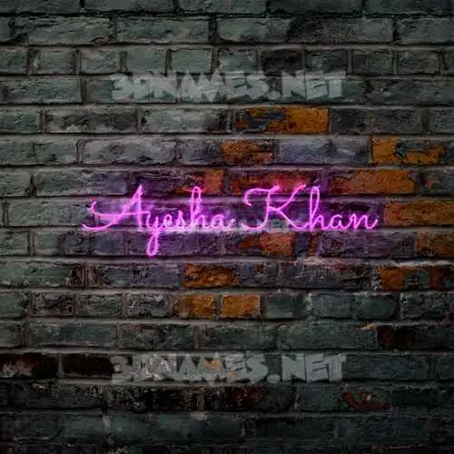 ayesha khan in Pink Neon style - 3D name wallpaper ayesha khan in Pink Neon style - 3D name wallpaper