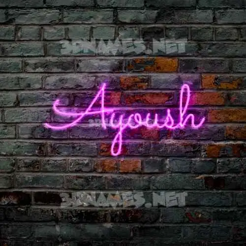 ayoush in Pink Neon style - 3D name wallpaper ayoush in Pink Neon style - 3D name wallpaper