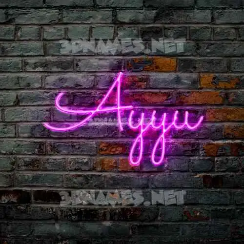 ayyu in Pink Neon style - 3D name wallpaper