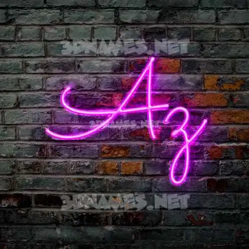 az in Pink Neon style - 3D name wallpaper
