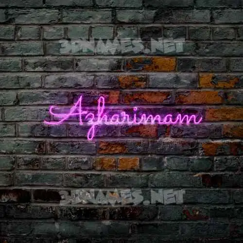 azharimam in Pink Neon style - 3D name wallpaper