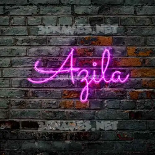 azila in Pink Neon style - 3D name wallpaper