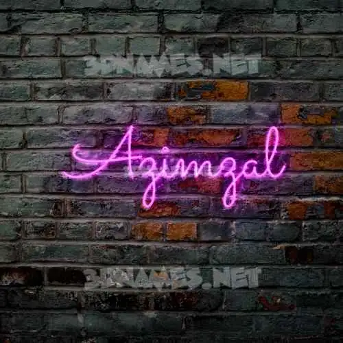 azimzal in Pink Neon style - 3D name wallpaper