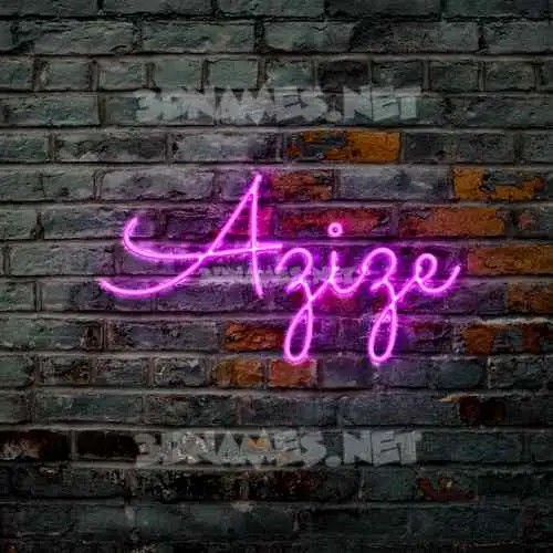 azize in Pink Neon style - 3D name wallpaper