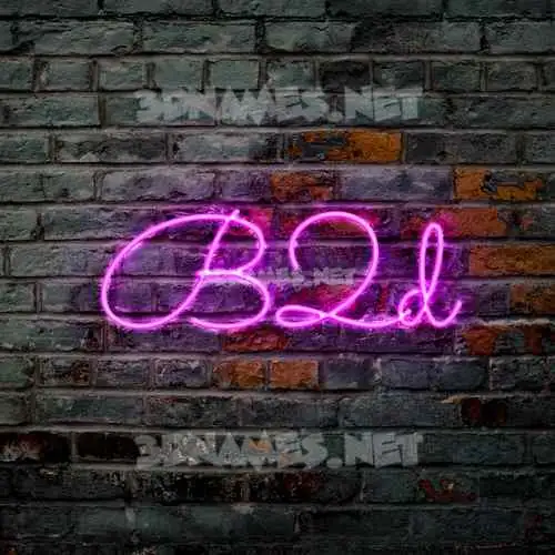 b2d in Pink Neon style - 3D name wallpaper b2d in Pink Neon style - 3D name wallpaper