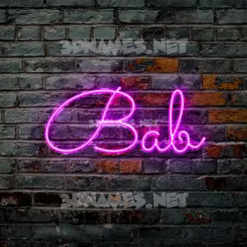 bab in Pink Neon style - 3D name wallpaper bab in Pink Neon style - 3D name wallpaper
