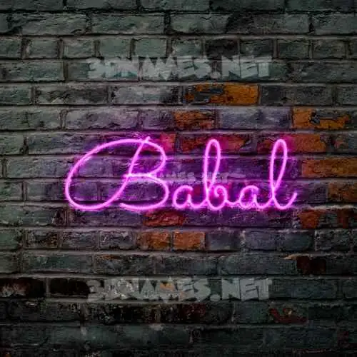 babal in Pink Neon style - 3D name wallpaper babal in Pink Neon style - 3D name wallpaper