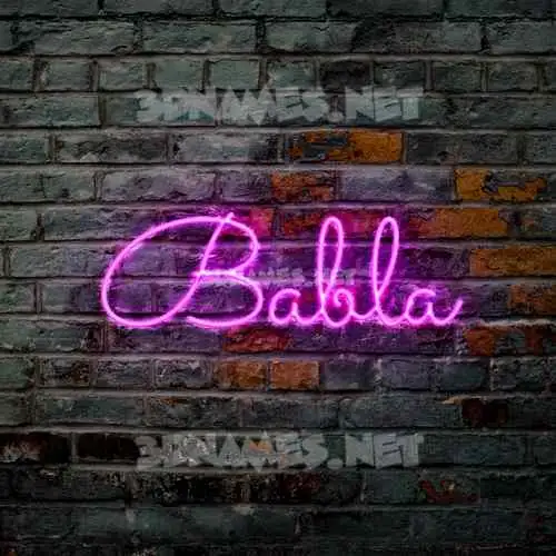 babla in Pink Neon style - 3D name wallpaper