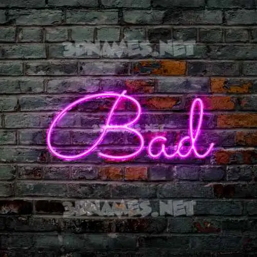bad in Pink Neon style - 3D name wallpaper bad in Pink Neon style - 3D name wallpaper